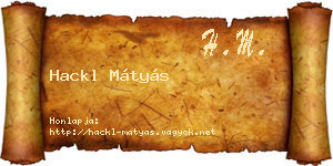 Hackl Mátyás névjegykártya